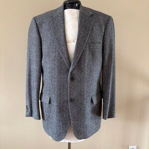 Gianfranco Ruffini 44R black/white herringbone suit coat